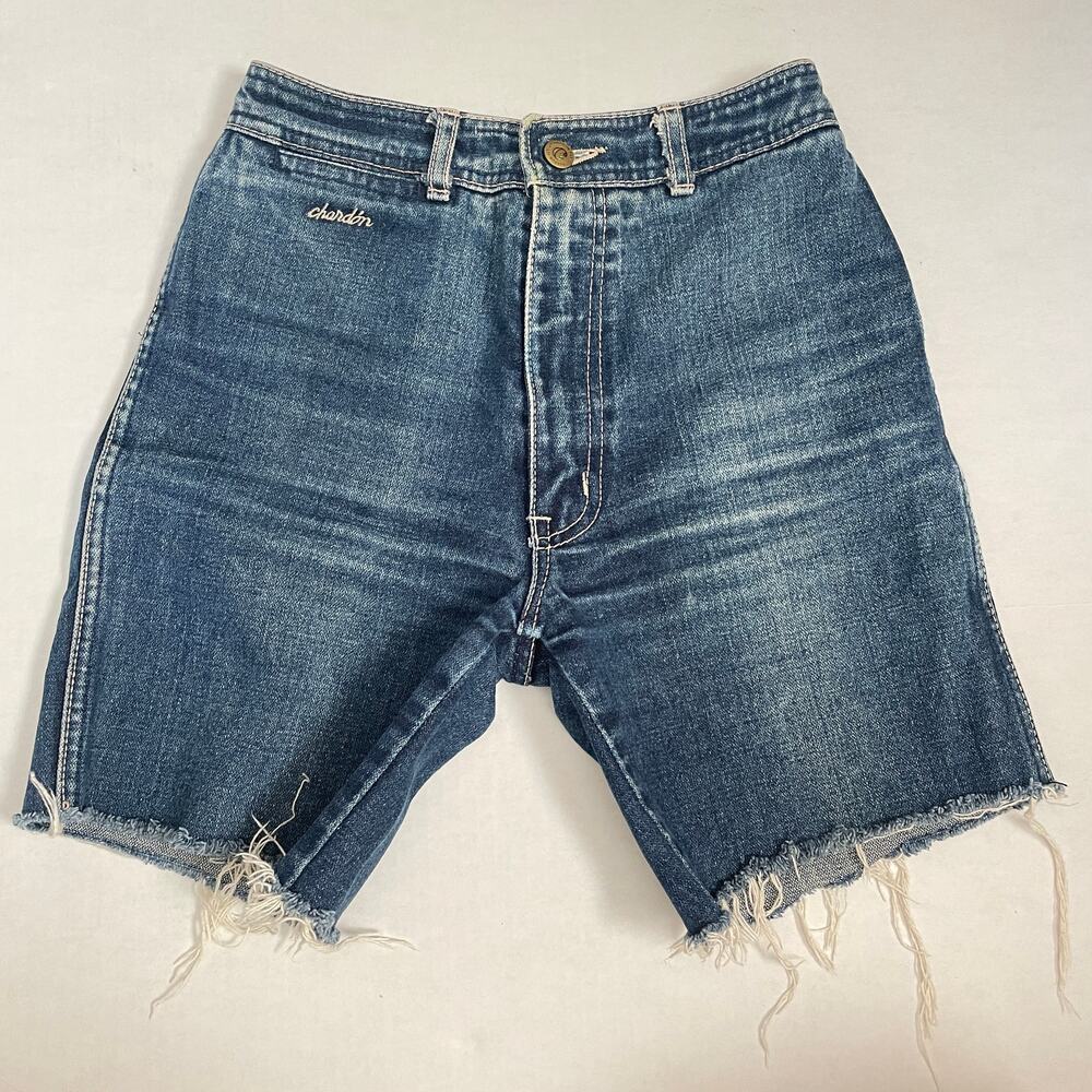 Vintage Chardon Denim Cut Off Jean Shorts 25 0 Raw Hem High Rise Waist 90s Y2K